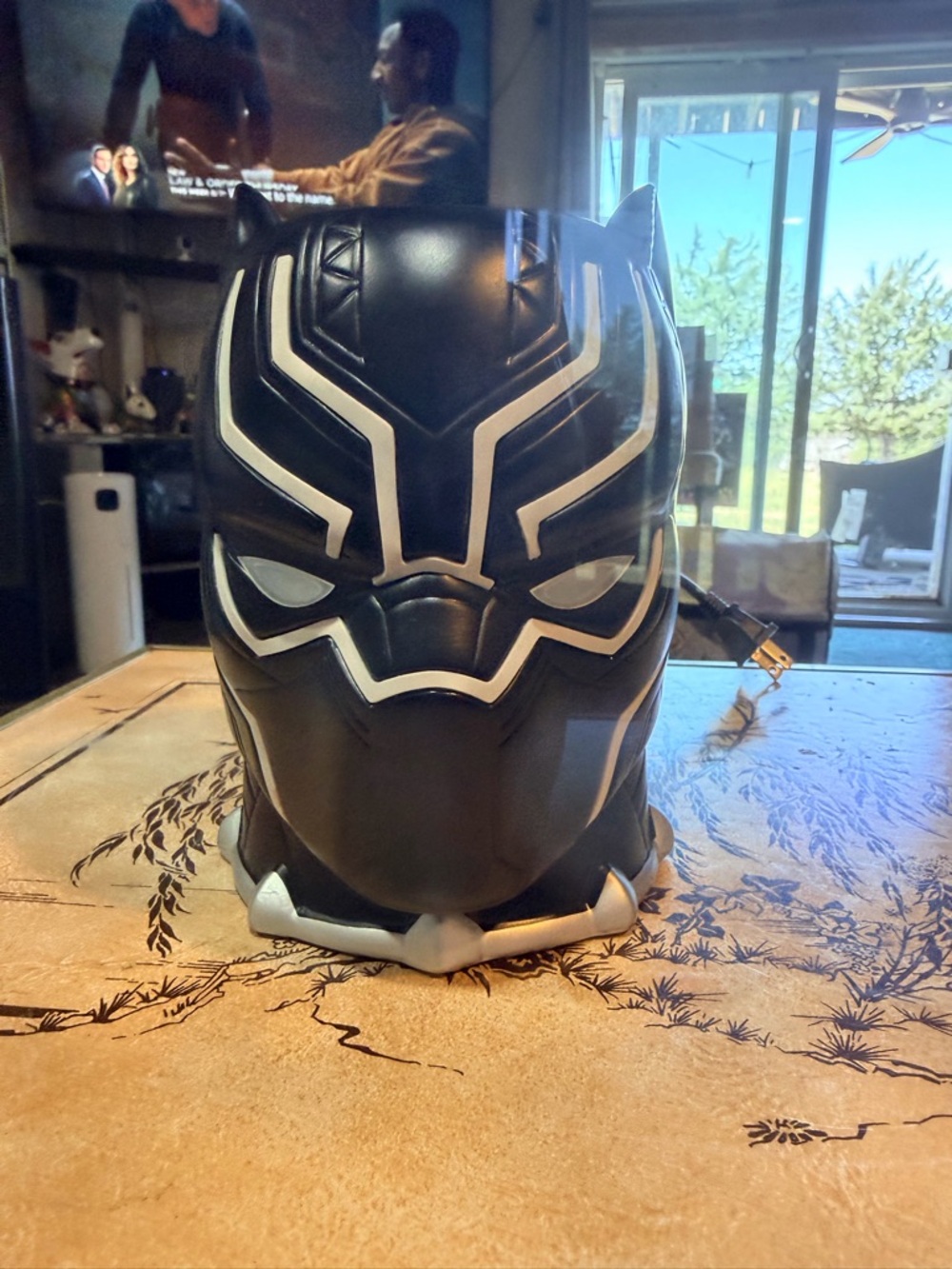 Black Panther Ceramic Accent Vase - Black and Silver